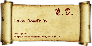Maka Domán névjegykártya